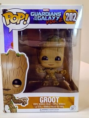 NWT Marvel Groot Pop! Vinyl Figure — Brown with Purple Eyes and Green Accents